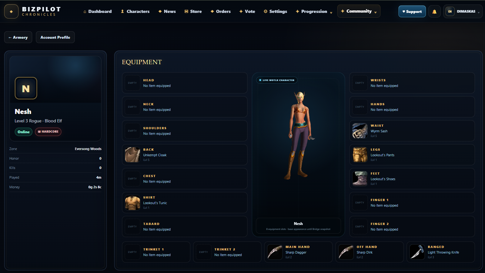Customize Profile/Characters